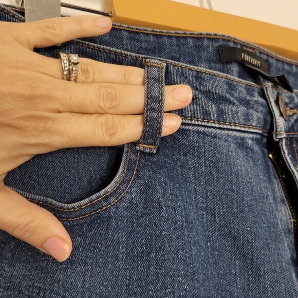 Forever 21 Women's Blue Denim Front Zip Regular Fit Pocket Skinny Jeans Size 28 - Picture 5 of 11